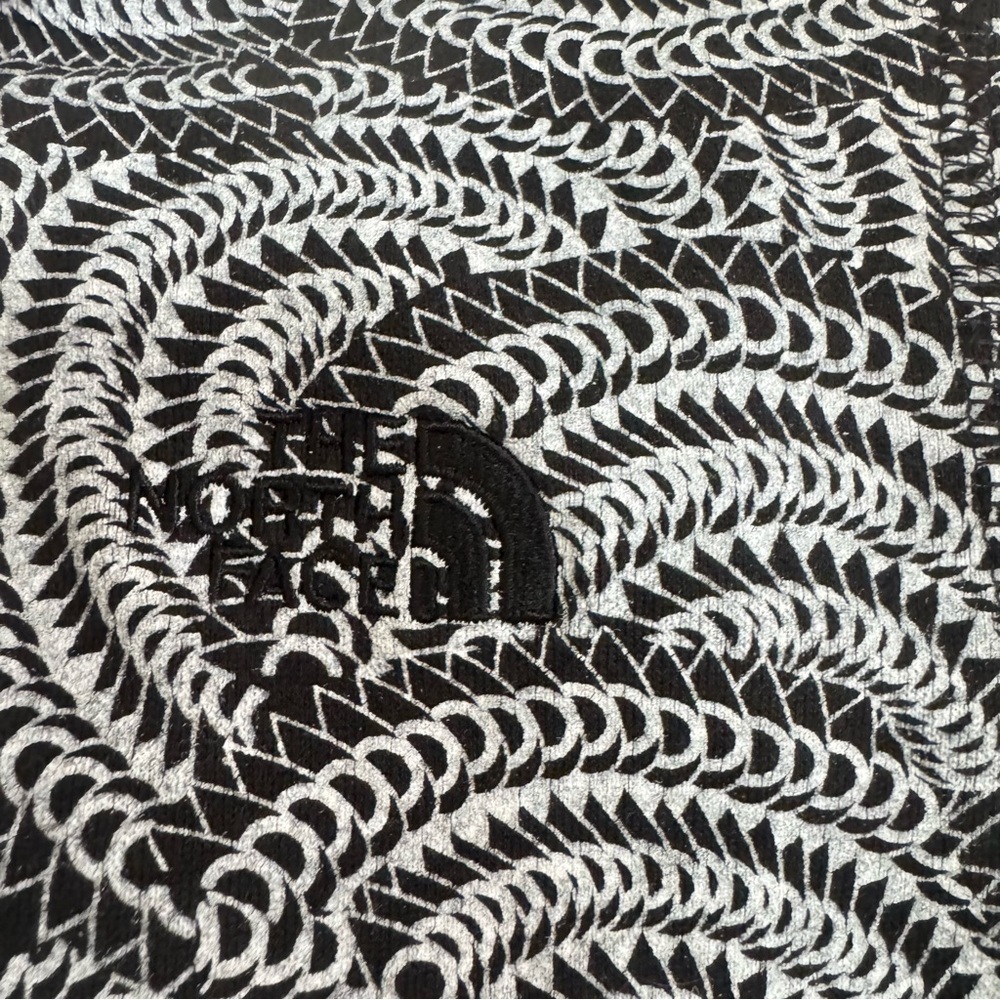 The North Face Black White Geometric Print Terry Zip Up Hoodie - Picture 3 of 6